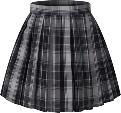 Grey Plaid Skirt